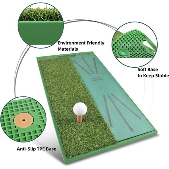 2-in-1 Golf Training Mat for Swing Detection,  Anti-Slip Base Golf Hitting Mat - Picture 4 of 7
